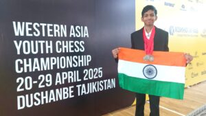 Ethan Vaz Shines with 5 Medals at Western Asia Youth Chess Championships
